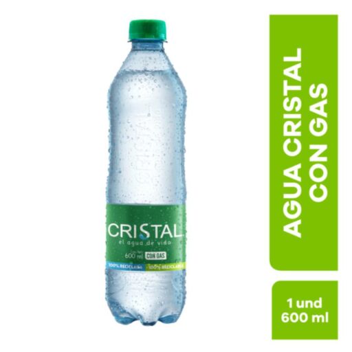 Agua Botella Cristal con Gas 600 ml